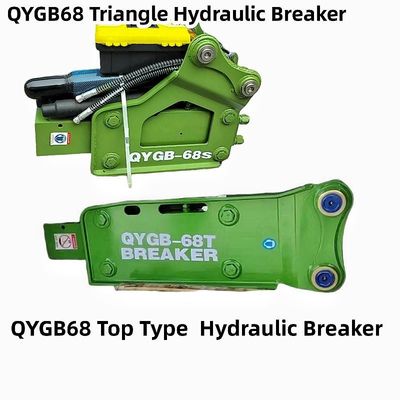 QYGB68 Tipo superior / Triângulo Hydraulic Breaker Martelo 68 Chisel, fato 4-8 toneladas