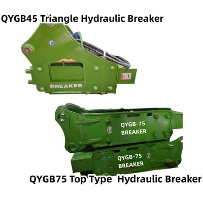 Tipo superior / Triângulo Hydraulic Breaker Hammer QYGB75 75 Chisel Suit 6.0-8.0 toneladas