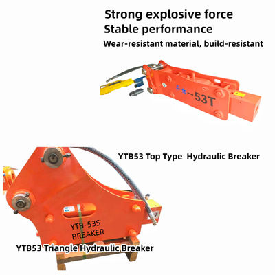 YTB53 Top Type / Triangle Hydraulic Breaker 53 Chisel Suit Escavação de 2,5 a 4,5 toneladas