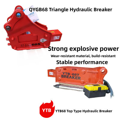 YTB68 Tipo superior / Triângulo Hydraulic Breaker Martelo 68 Chisel para 4-8 toneladas Excavator