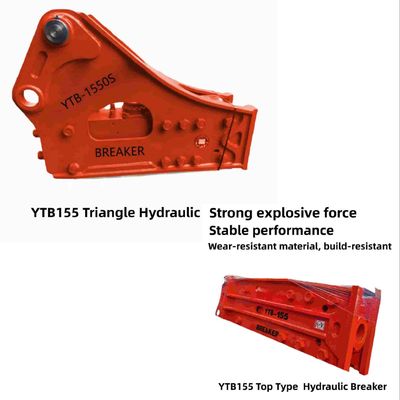 Tipo superior / Triângulo Hydraulic Breaker Hammer YTB155 155 Chisel para mineração